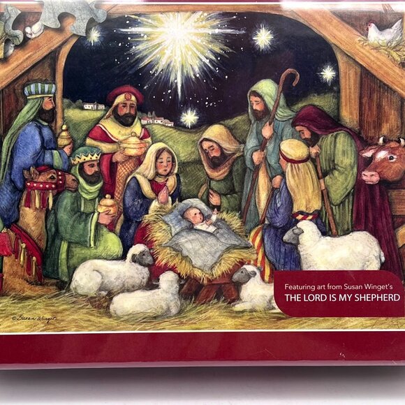 Lang 500 Piece Jigsaw Puzzle Nativity Scene The Lord Is My Sheperd Susan Winget - Picture 8 of 10